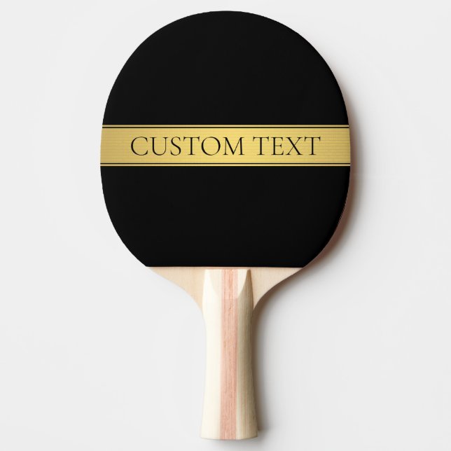 Classy Faux Gold Stripe & Black Background or DIY Ping Pong Paddle (Front)
