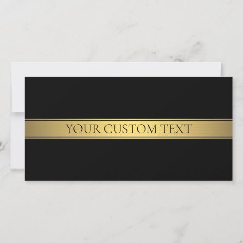 Classy Faux Gold Stripe  Black Background or DIY Thank You Card