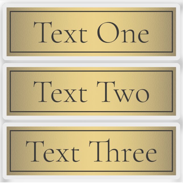 Classy Faux Gold v2 with Black Text Sticker (Front)