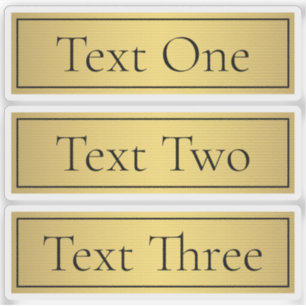 Classy Faux Gold with Black Text Sticker