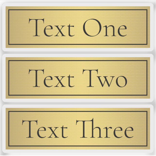 Classy Faux Gold with Black Text Sticker (Front)