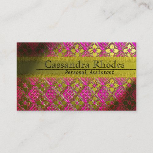 Classy &amp; Feminine Gold Metal &amp; Pink Business Cards
