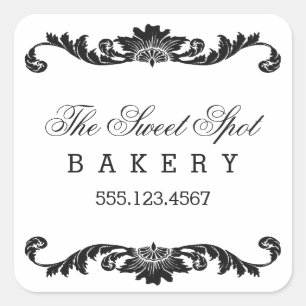 Classy Filigree Black and White Stickers