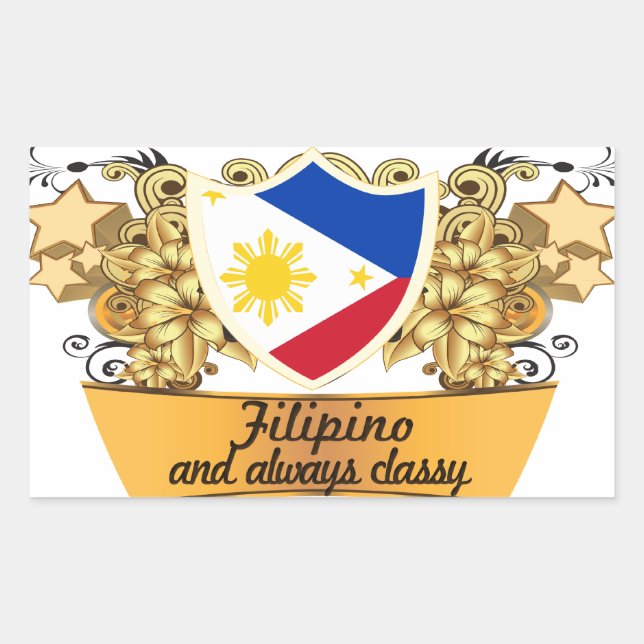Classy Filipino Rectangular Sticker (Front)