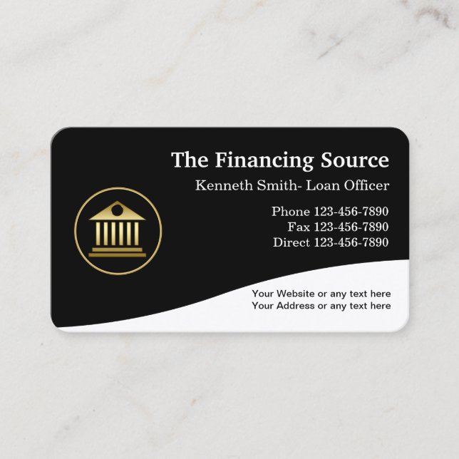 Classy Financial Services Business Card (Front)