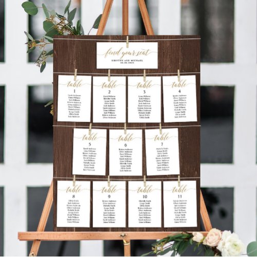 Classy Find Your Seat Wedding Seating Chart Card