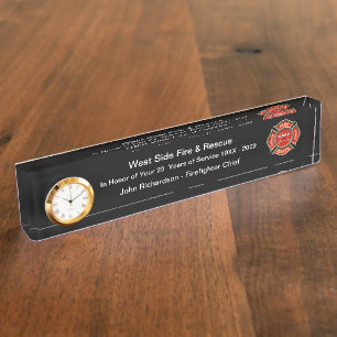 Classy Firefighter Retirement Acrylic Desk Plaques Name Plate
