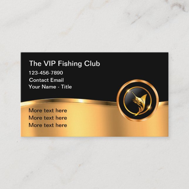 Classy Fishing And Boat Captain Business Card (Front)