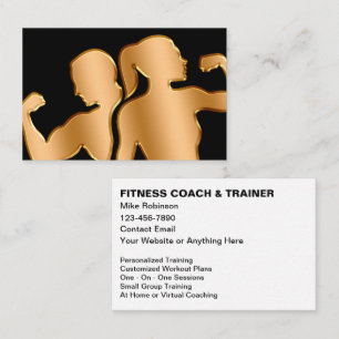 Classy Fitness Coach And Trainer Upscale Business Card
