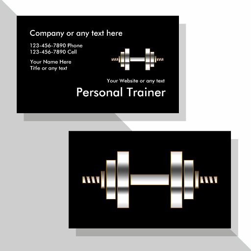 Customizable Classy Fitness Personal Trainer Business Cards