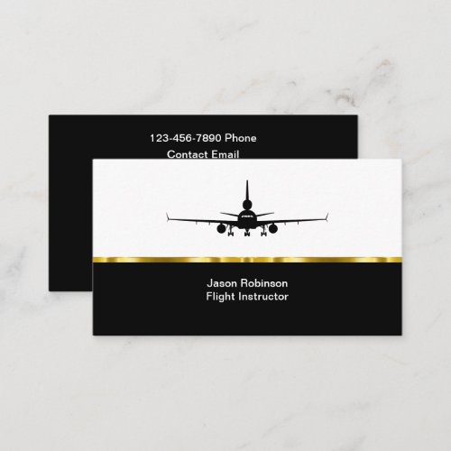 Classy Flight Instructor Business Cards