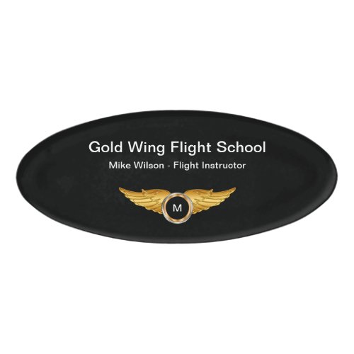 Classy Flight School Or Airline Staff Name Tag