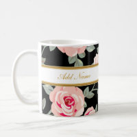 Classy Flora Monogram Coffee Mugs