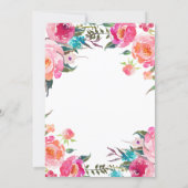 Classy Floral Blossom Watercolor Flowers Wedding Invitation (Back)