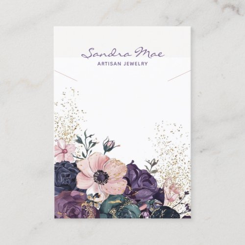 Classy Floral Gold Glitter Jewelry Display Card