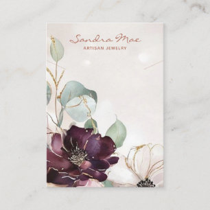Classy Floral Gold Glitter Jewelry Display Card