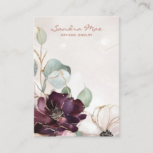 Classy Floral Gold Glitter Jewelry Display Card