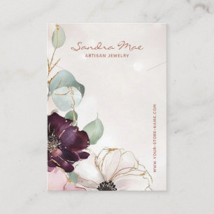 Classy Floral Gold Glitter Jewelry Display Card