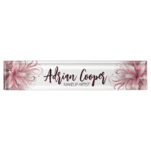 Classy Floral Lilies Desk Name Plate