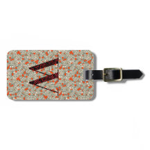 Classy Floral Monogrammed Letter W green red