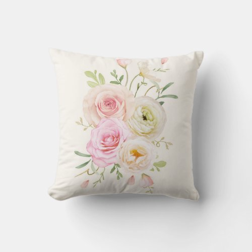 Classy Floral Pattern Throw Pillow