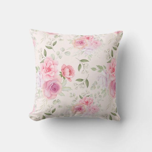 Classy Floral Pattern Throw Pillow