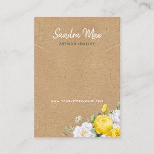 Classy Floral Roses Necklace Jewelry Display Card