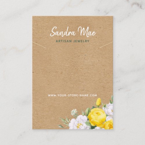 Classy Floral Roses Necklace Jewelry Display Card