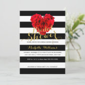 Classy Floral stripes bridal shower invitation (Standing Front)