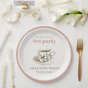 Classy Floral Tea Cup Bridal Shower Tea Party  Paper Plates