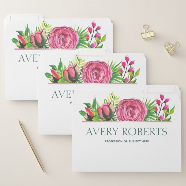 Classy Floral watercolor royal File Folder (Set)