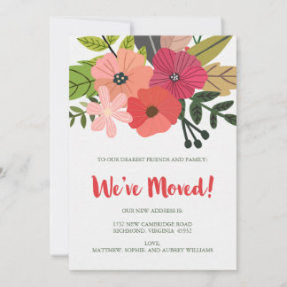 Classy Floral We've Moved Announcement