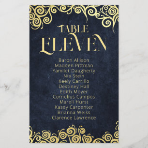 Classy Flourish Navy Blue And Gold Winter Wedding
