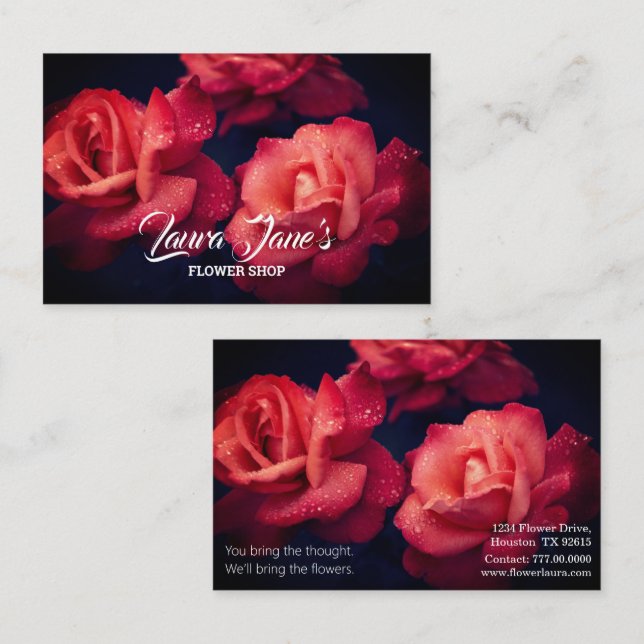 Classy Flower Shop Business Card (Front/Back)