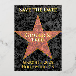 Classy Foil Hollywood Star Save the Date Foil Invitation