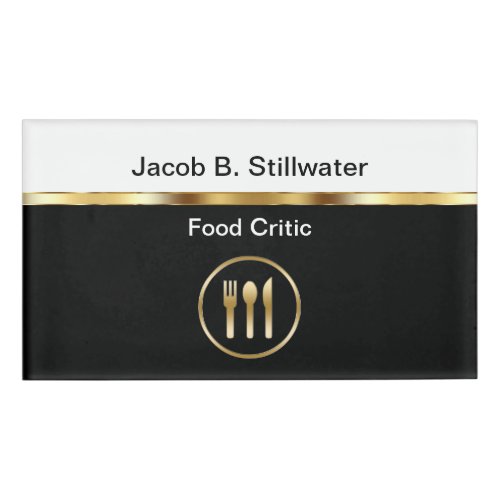 Classy Food Critic Name Tag Badge