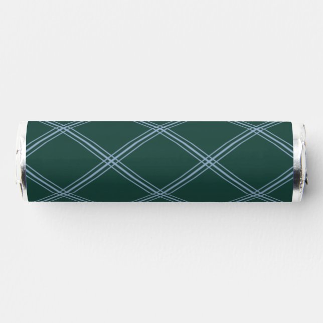 Classy Forest Green & Slate Blue Rhombus Pattern Breath Savers® Mints (Front)