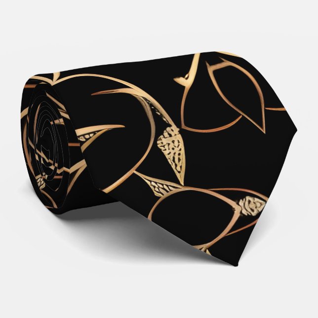 Classy Formal Black Boho Tie Stylish Neck Tie  (Rolled)