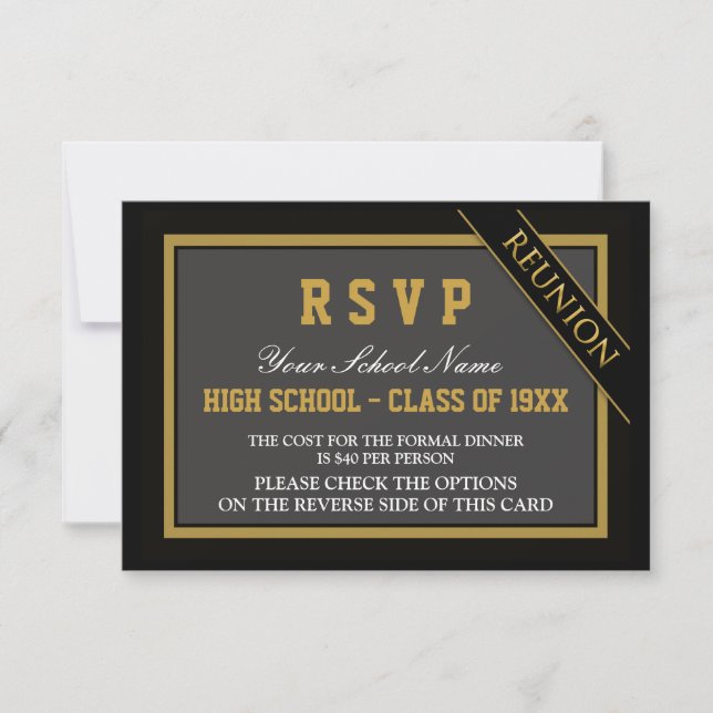 Classy Formal Class Reunion RSVP Card (Front)