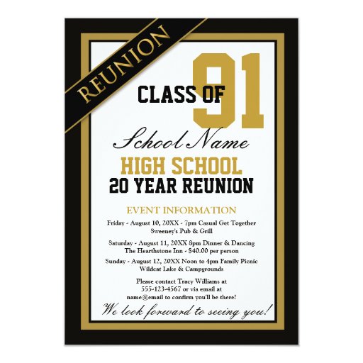 Classy Formal High School Reunion Card | Zazzle