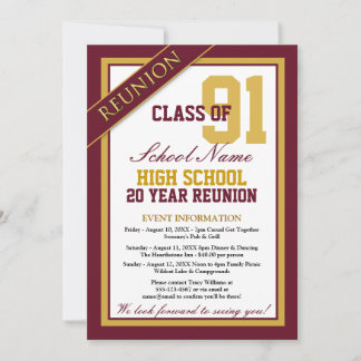 Classy Formal High School Reunion Invitation
