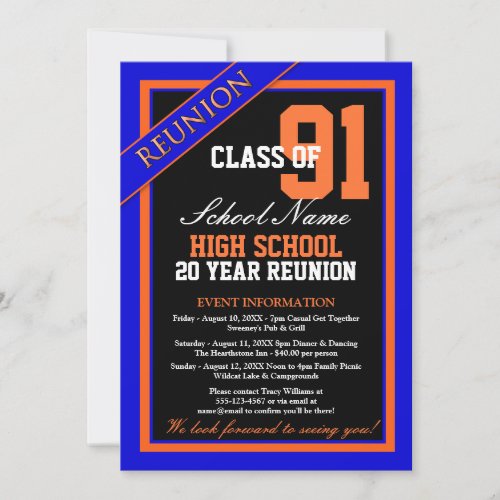 Classy Formal High School Reunion Invitation