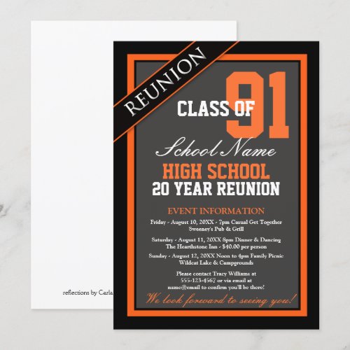 Classy Formal High School Reunion Invitation