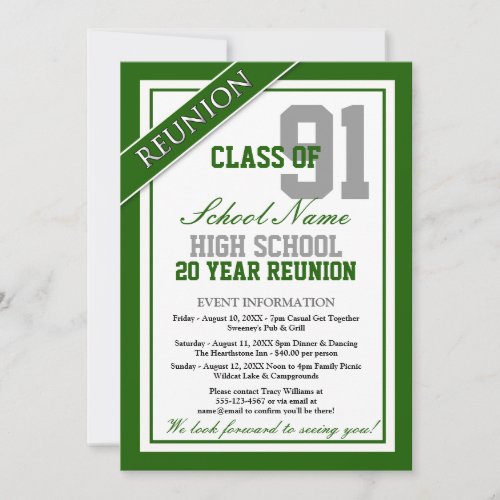 Classy Formal High School Reunion Invitation