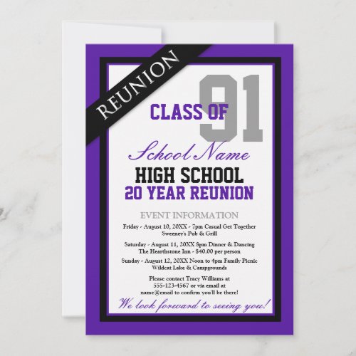 Classy Formal High School Reunion Invitation