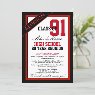 Classy Formal High School Reunion Invitation
