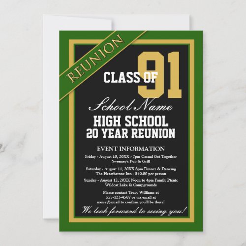 Classy Formal High School Reunion Invitation