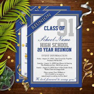 Classy Formal High School Reunion Invitation
