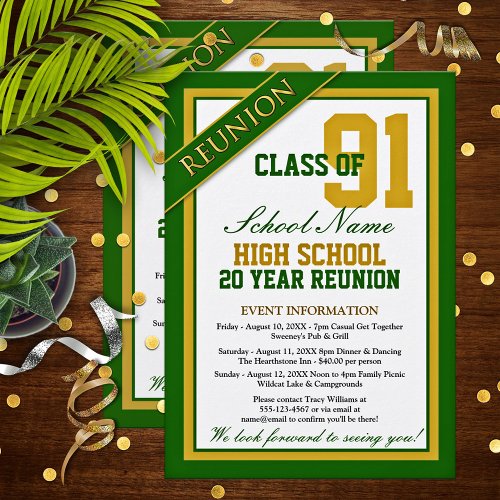 Classy Formal High School Reunion Invitation