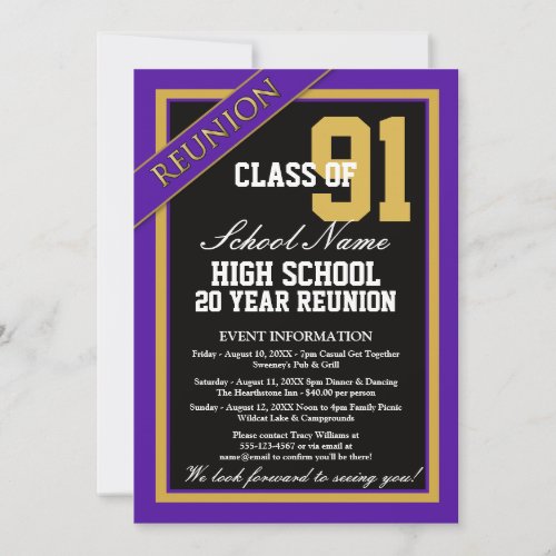 Classy Formal High School Reunion Invitation